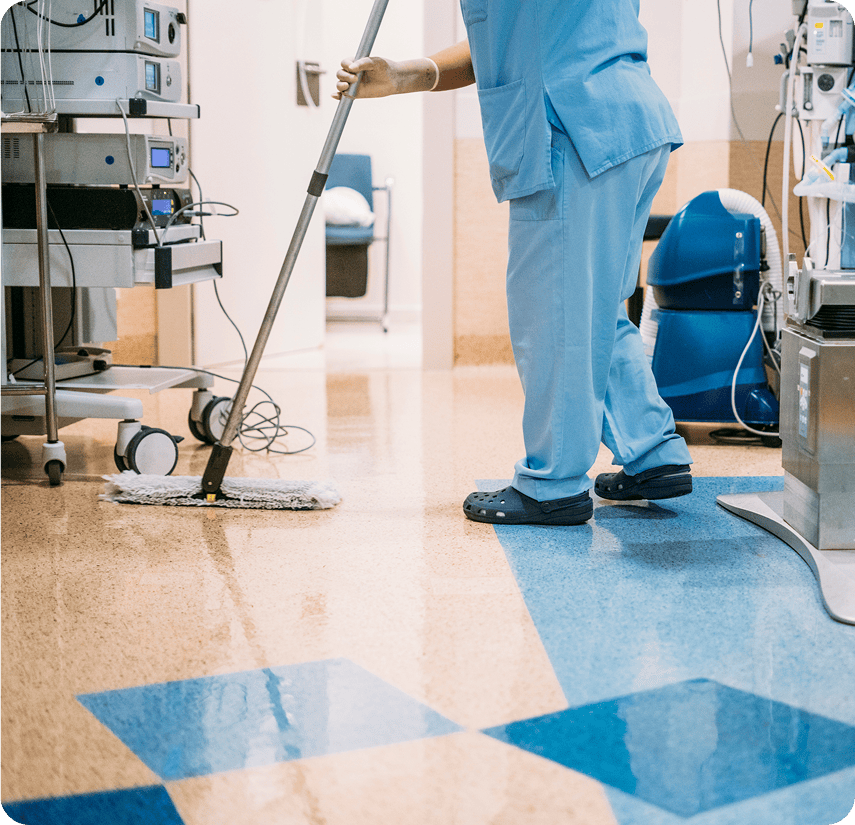 Cleaning in a medical facility